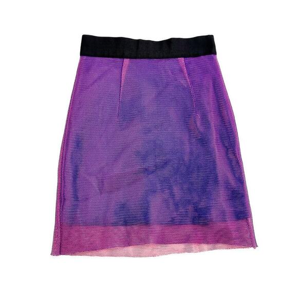 Milly Dresses & Skirts - Milly Purple Irridescent Metallic Mesh Skirt Stretch Waist Size 4